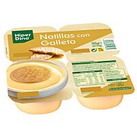 HiperDino natilla con galletas 4 x 125 g