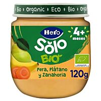 Hero Solo tarrito de puré de pera, plátano y zanahoria eco (+4 meses) 120 g