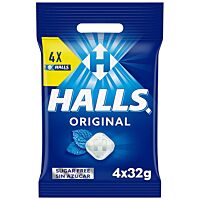 Halls Original caramelos de eucalipto sin azúcar 4 x 32 g