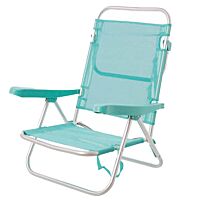 Monty B silla 4 posiciones aluminio textil color aguamarina