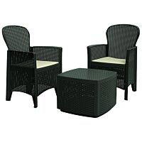 Progarden set de jardín mesa + 2 sillones antracita