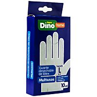 HiperDino guante latex multiusos talla L 10 ud