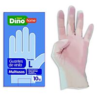 HiperDino guante vinilo multiusos talla L 10 ud
