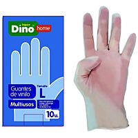 HiperDino guante vinilo multiusos talla L 10 ud