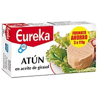 Eureka atún aceite de girasol 3 x 120 g