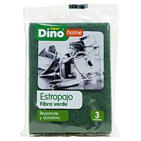 HiperDino estropajo fibra verde paquete 3 ud