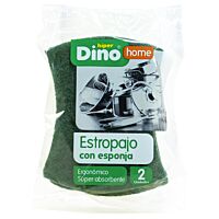 HiperDino estropajo con esponja ergonómico paquete 2 ud