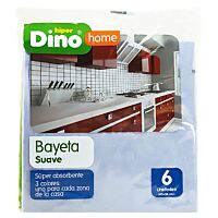 HiperDino bayeta suave color 6 ud