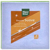 HiperDino bayeta suave color 6 ud
