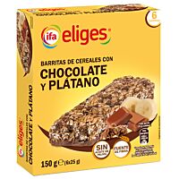 Ifa Eliges barritas de cereales con chocolate con plátano 6 x 150 g