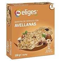 Ifa Eliges barritas de cereales con avellana 6 x 150 g