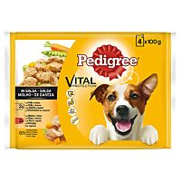 Pedigree perro pouch pollo, buey y verduras 4 x 100 g