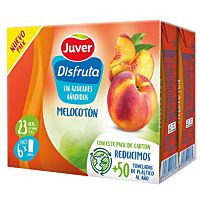 Juver Disfruta bebida de melocotón sin azúcar 6 x 20 cl
