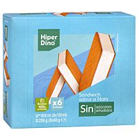 HiperDino helado sandwich de nata sin azúcar añadido 6 x 100 ml