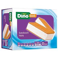 HiperDino helado sandwich de nata sin lactosa 6 x 100 ml