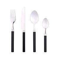 Renberg Happie black cuberteria acero inoxidable 24 piezas