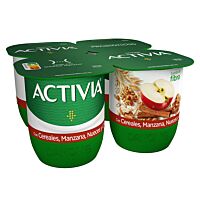 Activia sabor cereales, manzana, nueces y canela 4 x 120 g