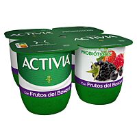 Danone Activia yogur con frutos del bosque pack 4x120 g