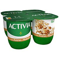 Activia sabor avena y nueces 4 x 120 g