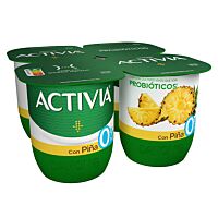 Danone Activia yogur con piña 0% pack 4x120 g