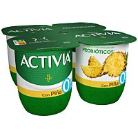 Activia 0 % sabor piña 4 x 120 g