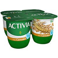 Activia 0 % sabor cereales 4 x 120 g
