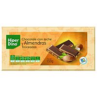 HiperDino tableta de chocolate con leche y almendra troceada 150 g