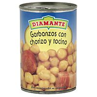 Diamante garbanzos con chorizo y tocino 400 g