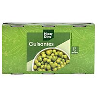 HiperDino guisantes al natural muy finos 3 x 150 g
