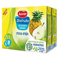 Juver Disfruta bebida de pera y piña sin azúcares añadidos 6 x 20 cl