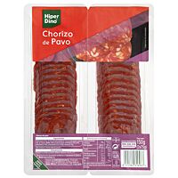 HiperDino chorizo pavo lonchas 2 x 75 g