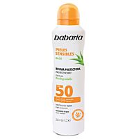 Babaria protector solar piel sensible en spray bruma SPF50 200 ml