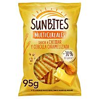 Sunbites snacks de multicereales sabor cheddar y cebolla caramelizada 95 g
