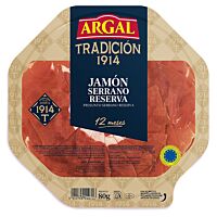 Argal plato jamón curado finas 80 g