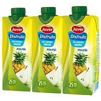 Juver Disfruta bebidade pera y piña sin azúcares añadidos 3 x 33 cl