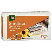 HiperDino sardinillas en aceite de girasol  62 g