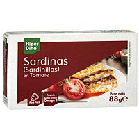 HiperDino sardinillas en tomate con aceite de oliva 62 g