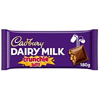 Cadbury tableta de chocolate crunchie bits 180 g