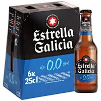 Estrella Galicia cerveza 0,0 % 6 x 25 cl