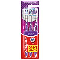 Colgate ZigZag cepillo de dientes limpieza profunda medio 3 ud