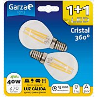 Bombilla led 4w e14 470lm 27k bl 1+1