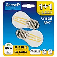 Garza bombilla led 4w e27 470lm 27k 1 + 1 ud