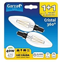 Garza bombilla led filamento 4W E14 1 + 1 ud