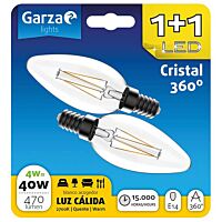 Garza bombilla led filamento 4W E14 1 + 1 ud