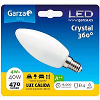 Bombilla led vela 4w e14 470lm 27k bl