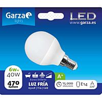 Bombilla led esf. 6w e14 220º 470lm 65k bl