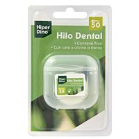 HiperDino hilo dental flúor menta cera 50 m