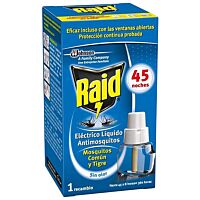 Raid insecticida eléctrico líquido mosquitos 45 noches recambio