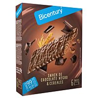 Bicentury barritas de cereales y chocolate negro 6 ud