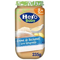 Hero Baby tarrito de puré crema de bechamel con lenguado (+8 meses) 235 g